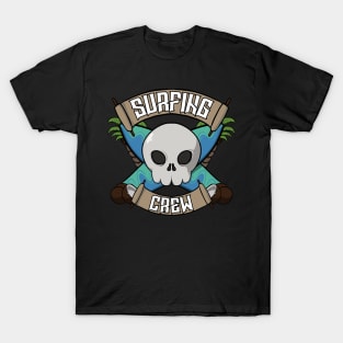 Surfing crew Jolly Roger pirate flag T-Shirt